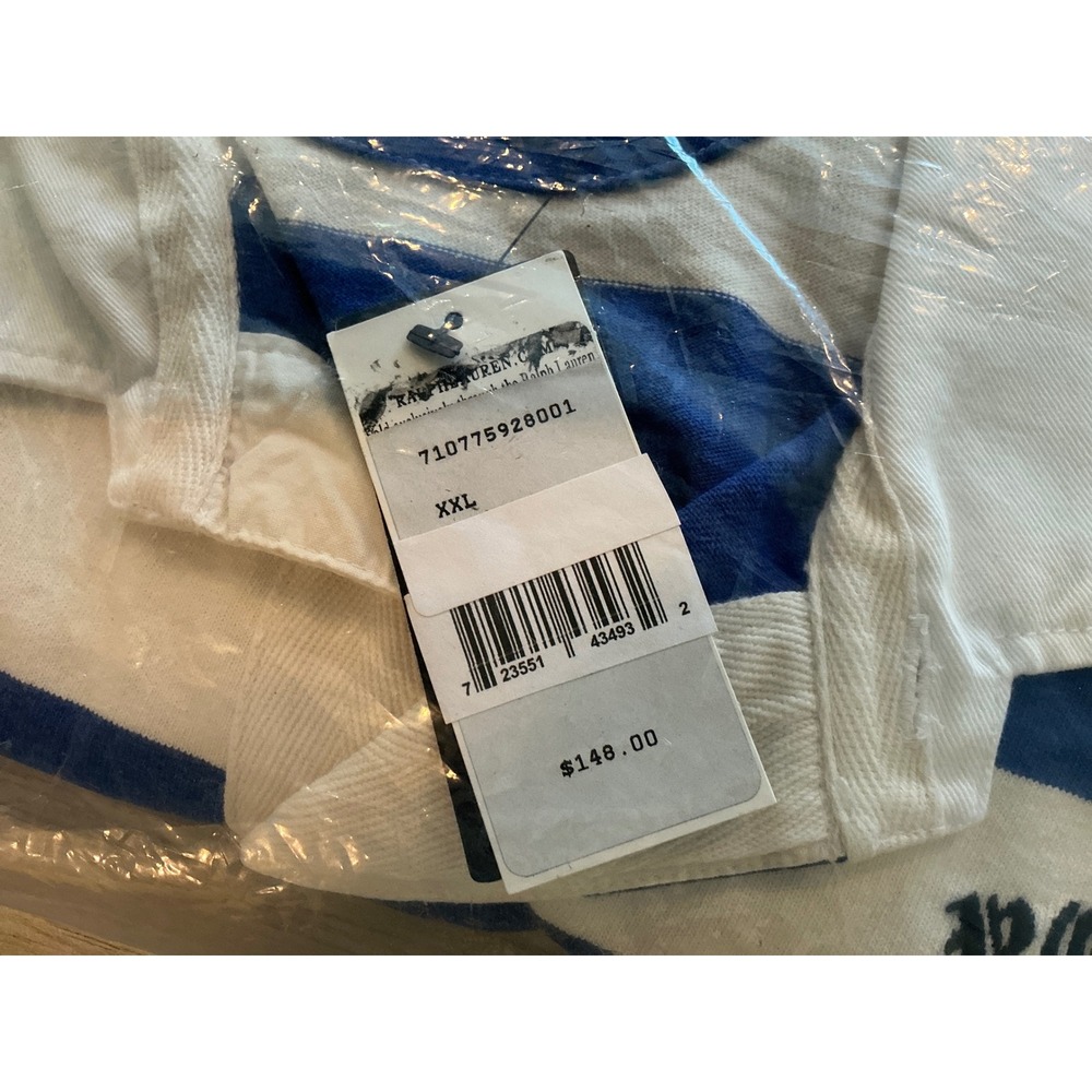 Ralph Lauren Polo Rugby Shirt Mens XXL Blue White Stripe Shield Logo New W/ Tags - Picture 5 of 5
